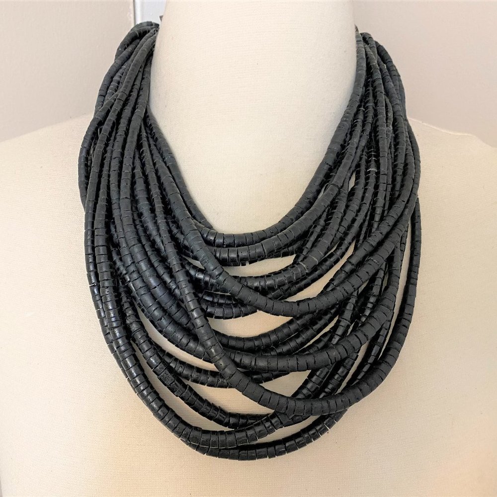 Monies Black Multi Strand Necklace